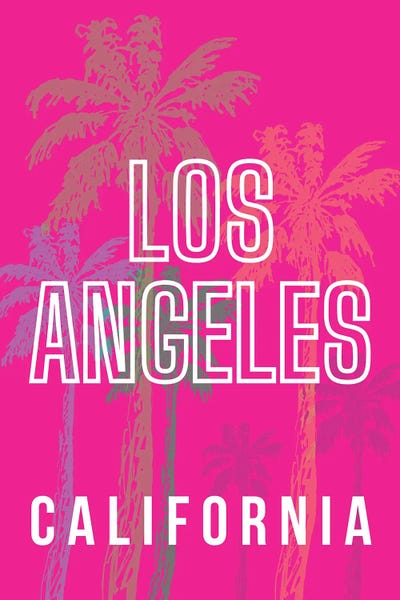 Los Angeles Travel Posters: Los Angeles California With Palm Trees by Page Turner