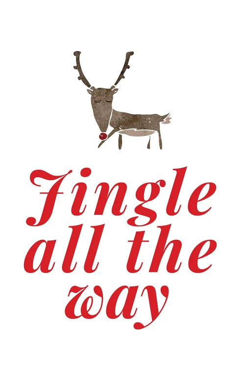 Red Christmas - Jingle All The Way With Reindeer by Page Turner wall art