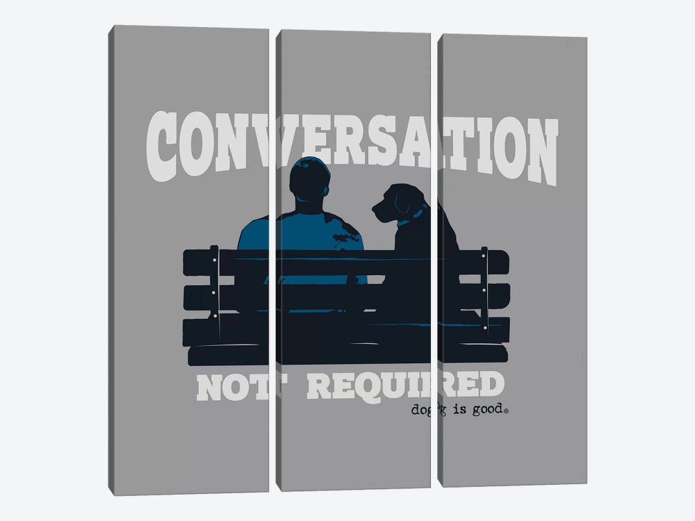 Conversation Not Required Bench by Dog is Good and Cat is Good 3-piece Art Print