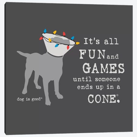 Fun and Games Holiday Canvas Print #DIG112} by Dog is Good and Cat is Good Canvas Print