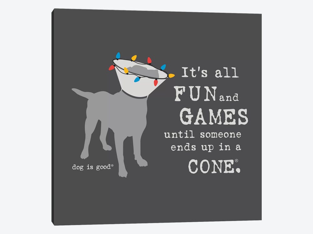 Fun and Games Holiday by Dog is Good and Cat is Good 1-piece Canvas Wall Art