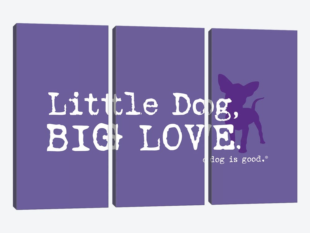 Little Dog Big Love by Dog is Good and Cat is Good 3-piece Canvas Artwork