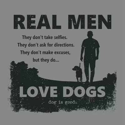 Real Men Love Dogs by Dog is Good and Cat is Good framed canvas print