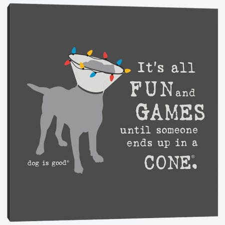 Fun And Games Holiday Canvas Print #DIG123} by Dog is Good and Cat is Good Canvas Art
