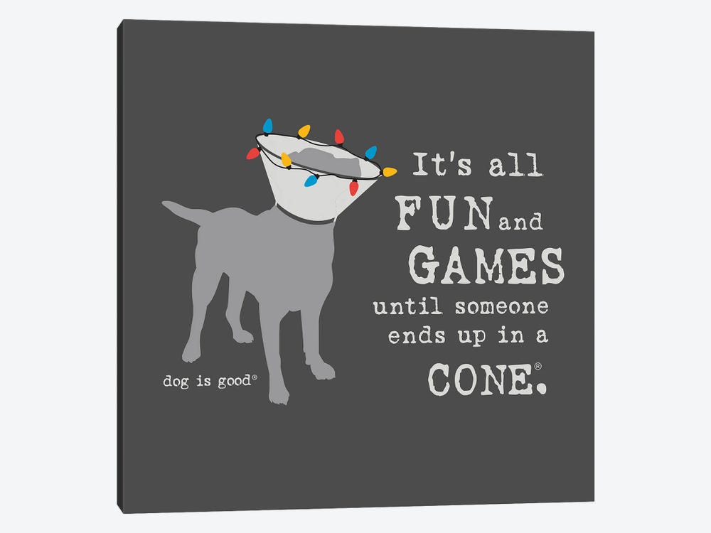 Fun And Games Holiday by Dog is Good and Cat is Good 1-piece Canvas Artwork