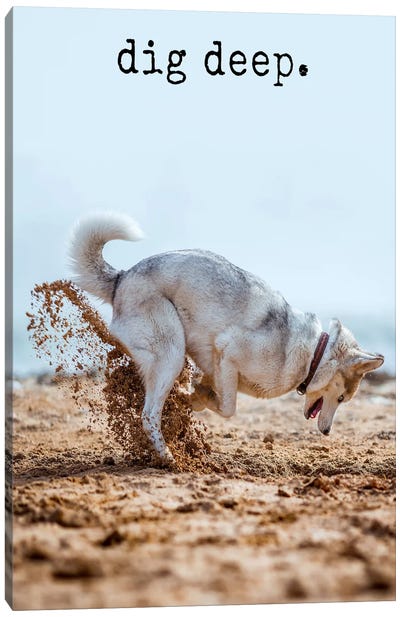 Dig Deep - Realistic Canvas Art Print - Dog Photography