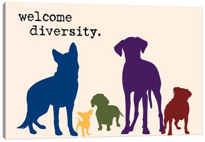 Diversity Canvas Art Print - Dog is Good and Cat is Good