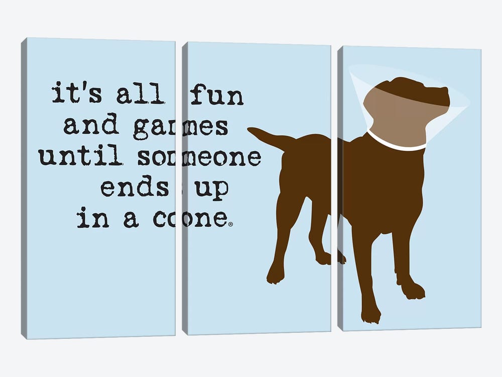 Fun And Games by Dog is Good and Cat is Good 3-piece Canvas Art Print