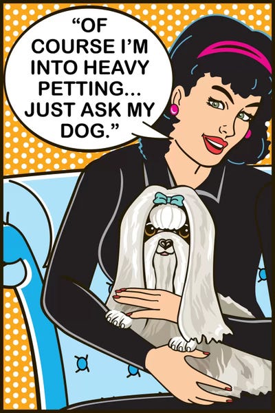 Heavy Petting by Dog is Good and Cat is Good canvas print