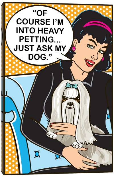 Heavy Petting Canvas Art Print - Witty Humor Art