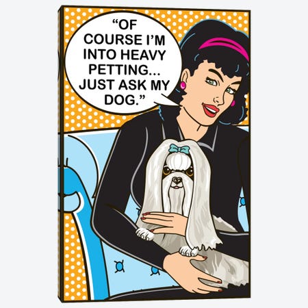 Heavy Petting Canvas Print #DIG32} by Dog is Good and Cat is Good Canvas Art Print