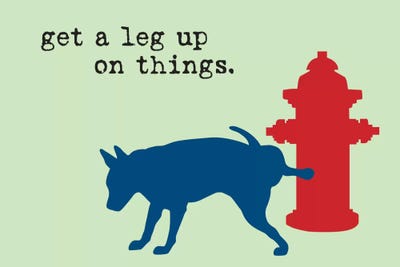 Leg Up by Dog is Good and Cat is Good framed canvas print