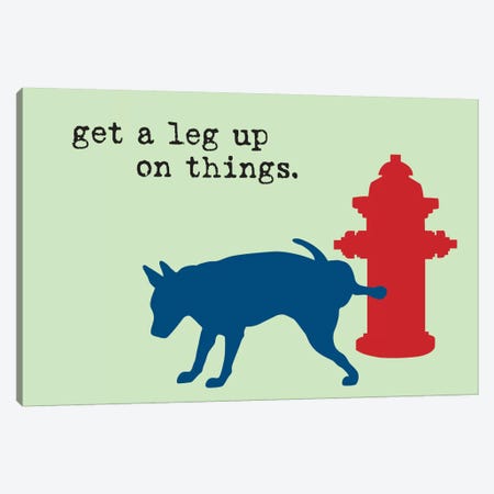 Leg Up Canvas Print #DIG40} by Dog is Good and Cat is Good Canvas Wall Art