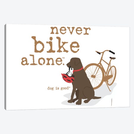 Never Bike Alone Canvas Print #DIG47} by Dog is Good and Cat is Good Canvas Art Print
