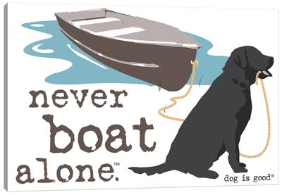 Never Boat Alone II Canvas Art Print - Dog is Good and Cat is Good