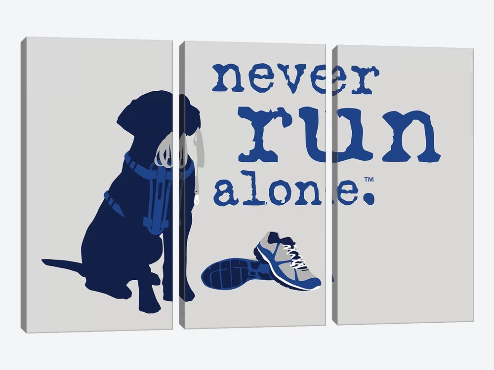 Never Run Alone by Dog is Good and Cat is Good 3-piece Canvas Print