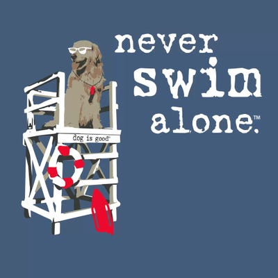 Never Swim Alone by Dog is Good and Cat is Good canvas print