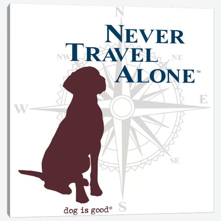 Never Travel Alone II Canvas Print #DIG63} by Dog is Good and Cat is Good Canvas Artwork