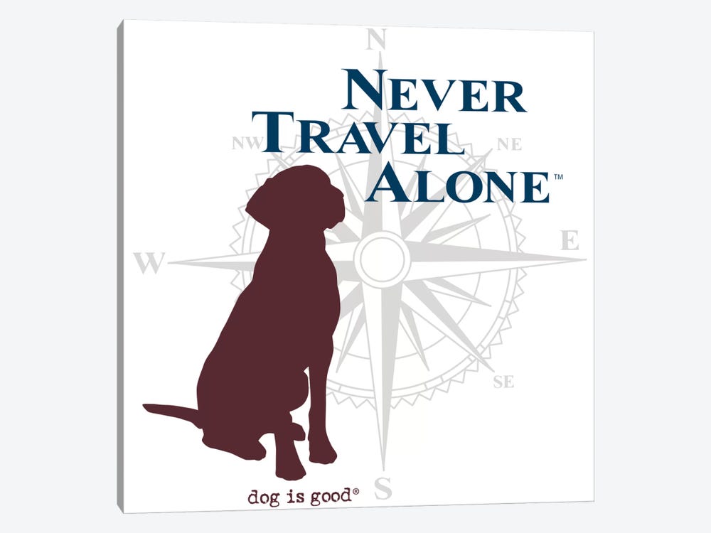 Never Travel Alone II by Dog is Good and Cat is Good 1-piece Canvas Wall Art