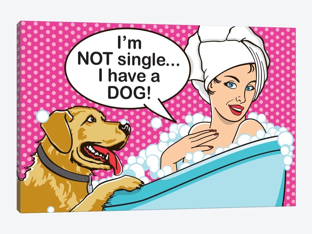 Not Single by Dog is Good and Cat is Good 1-piece Canvas Art Print