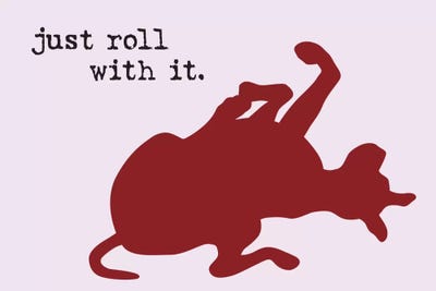 Roll With It by Dog is Good and Cat is Good framed canvas print