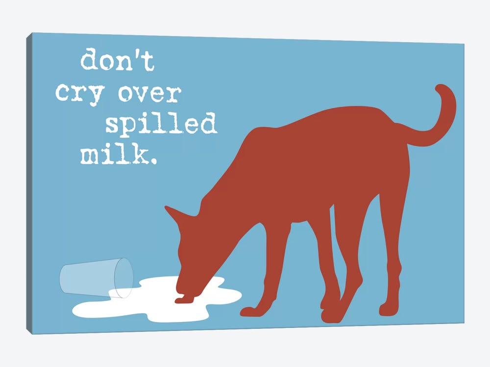 Spilled Milk by Dog is Good and Cat is Good 1-piece Canvas Wall Art