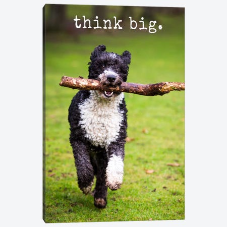 Think Big - Realistic Canvas Print #DIG86} by Dog is Good and Cat is Good Art Print
