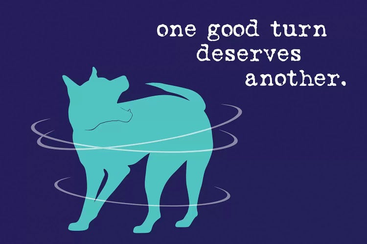 One Good Turn On Blue by Dog is Good and Cat is Good wall art