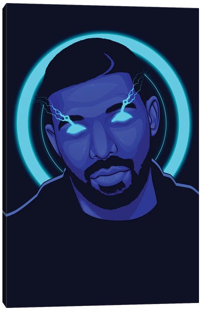 Drake II Canvas Art Print - Cyberpunk Art