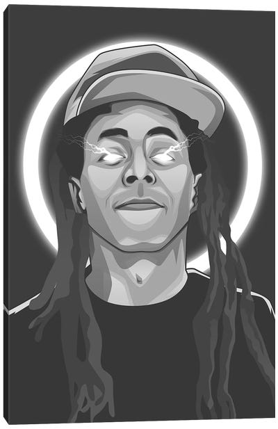Lil Wayne II Canvas Art Print - Gray Art