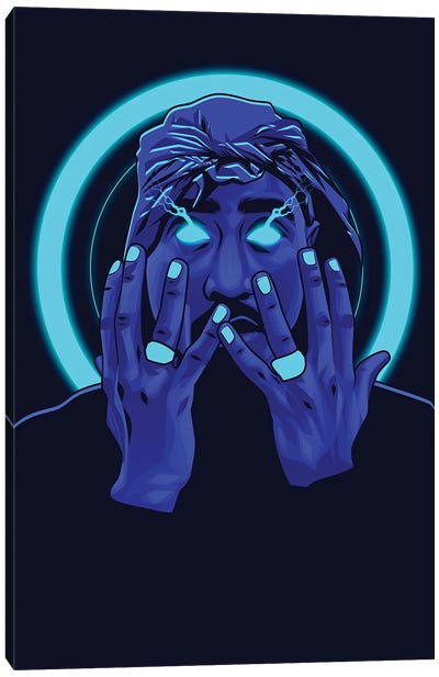Tupac Shakur II Canvas Art Print - Cyberpunk Art