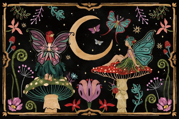 Mushrooms: Garden Of Wonder I Dark by Dina June