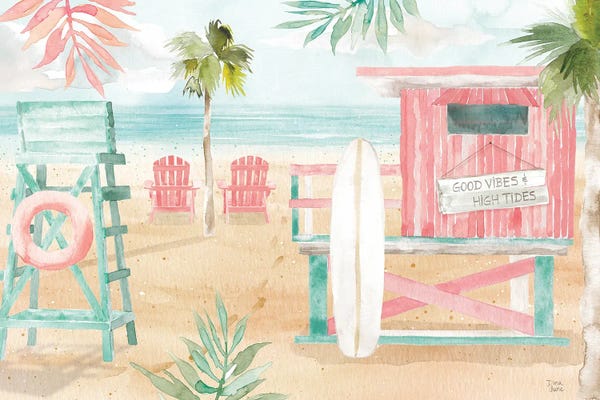 Tropical Living Room: Surfs Up II by Dina June