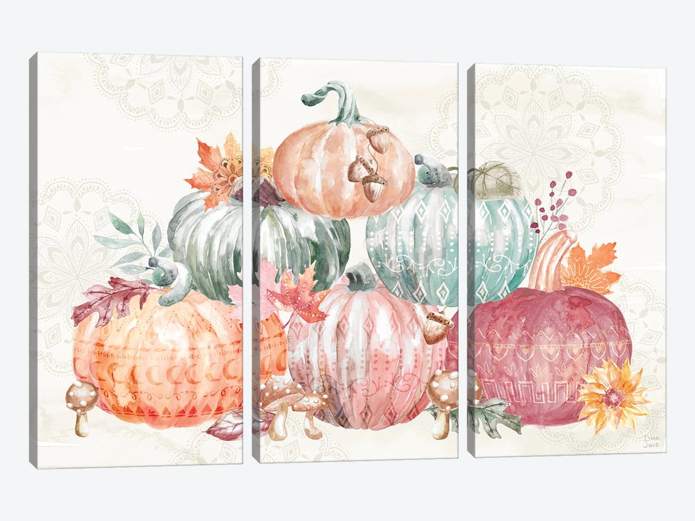 Harvest Touch IV by Dina June 3-piece Canvas Print
