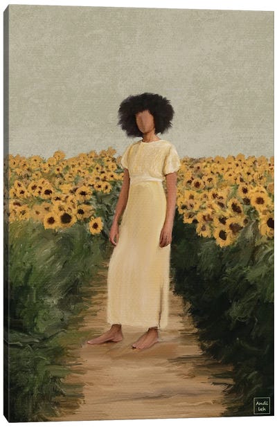 Sunflower Field Canvas Art Print - Wide Open Spaces