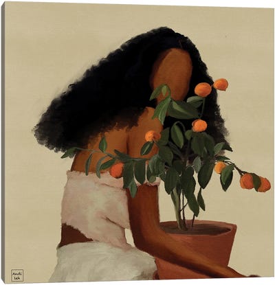 Peaches Canvas Art Print - #BlackGirlMagic