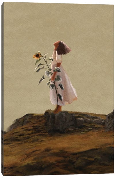 Hopeful Canvas Art Print - Brown