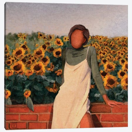 Sunflower Girl Canvas Print #DIL33} by Andileh Canvas Artwork