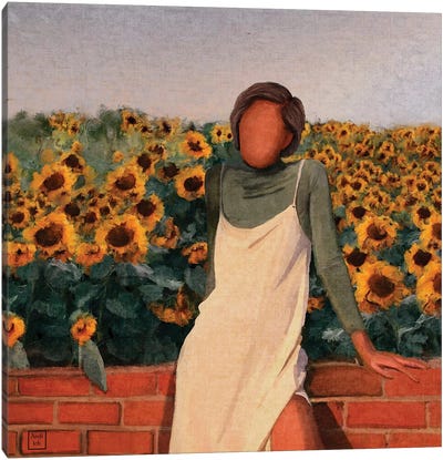 Sunflower Girl Canvas Art Print - Andileh