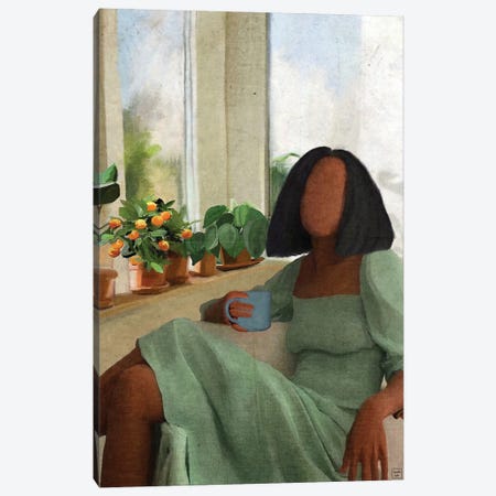 Green Dress Canvas Print #DIL40} by Andileh Art Print