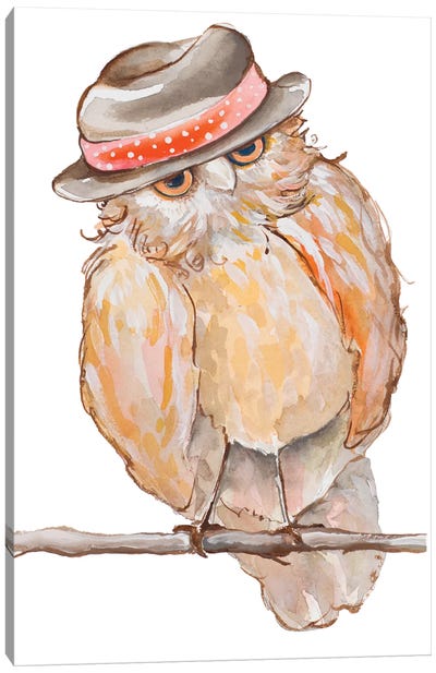 Jazzy Owl Canvas Art Print