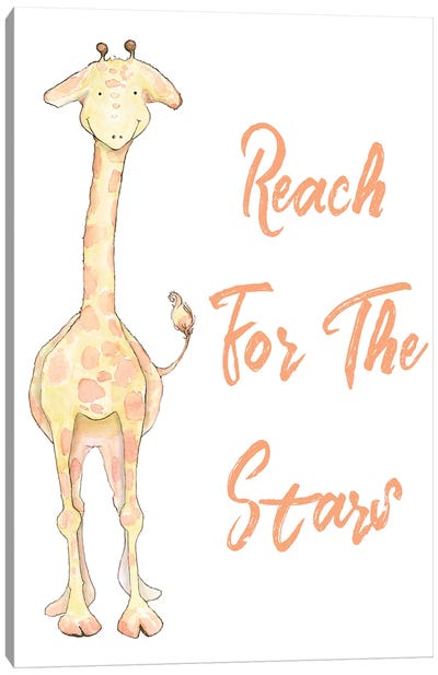 Reach for the Stars Canvas Art Print - Giraffe Art