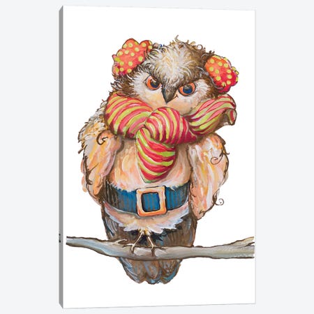 Cozy Winter Owl Canvas Print #DIN31} by Diannart Canvas Wall Art