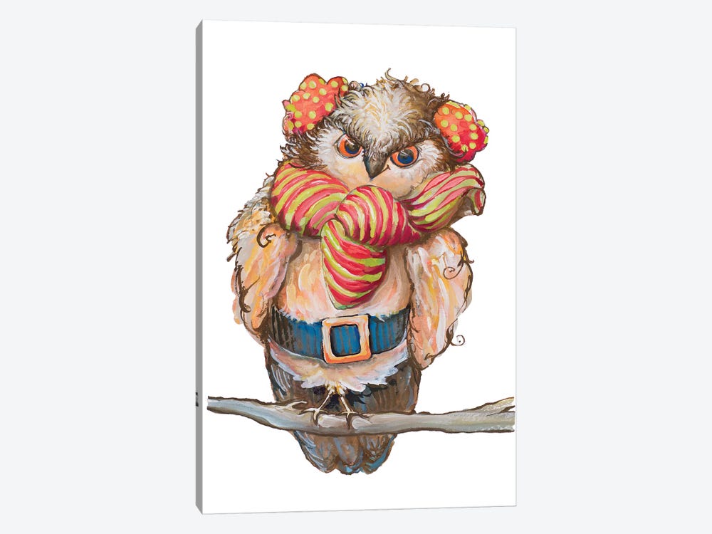 Cozy Winter Owl by Diannart 1-piece Art Print