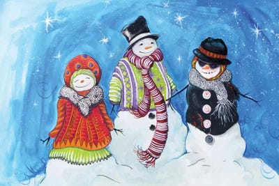 Snow Villagers by Diannart metal wall art