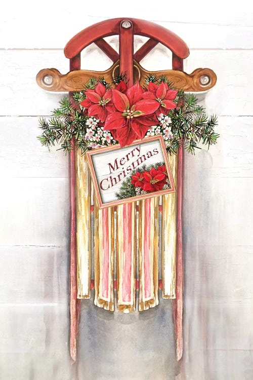 Joyeux Noel Sleigh by Diannart wall art