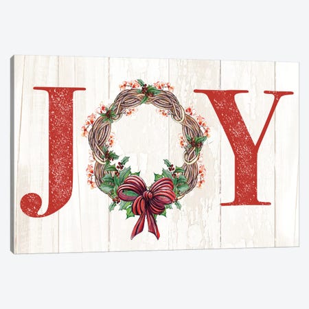 Joyeux Noel Wreath Canvas Print #DIN45} by Diannart Canvas Wall Art