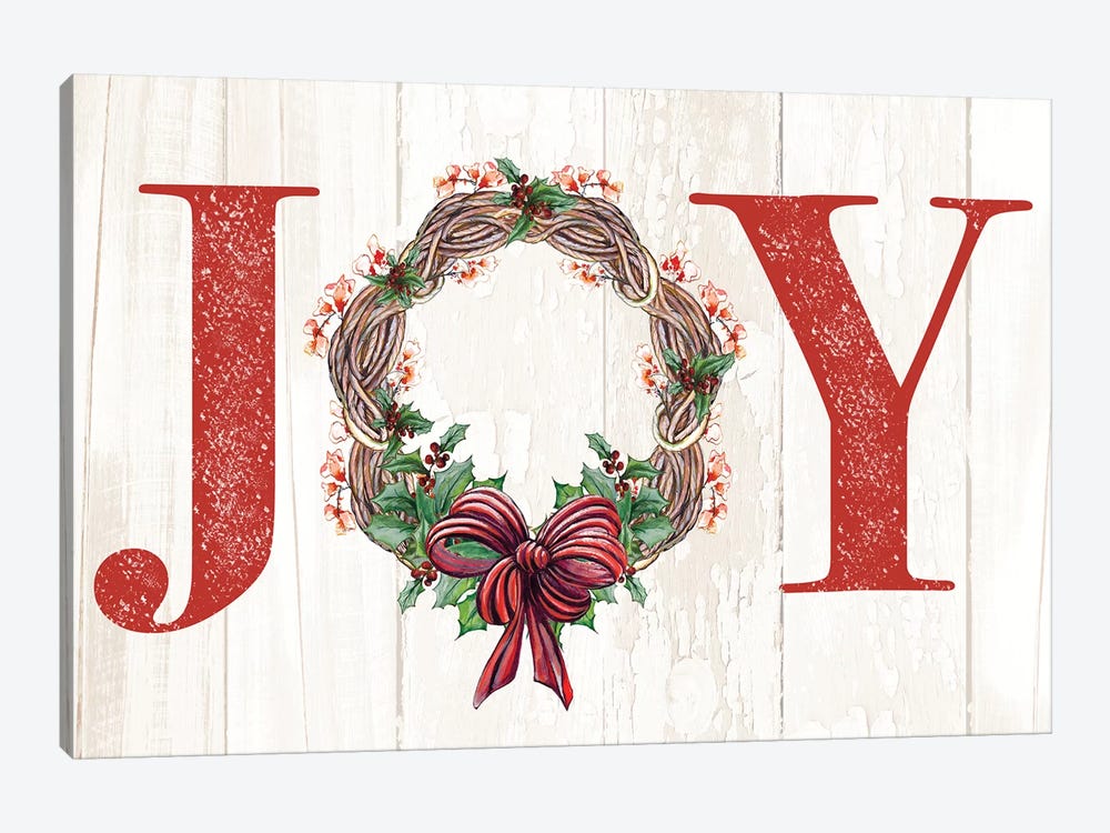 Joyeux Noel Wreath by Diannart 1-piece Canvas Wall Art