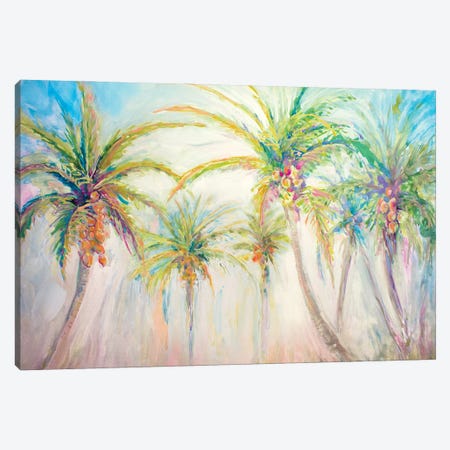 Watercolor Palms Scene Canvas Print #DIN52} by Diannart Canvas Wall Art