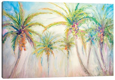 Watercolor Palms Scene Canvas Art Print